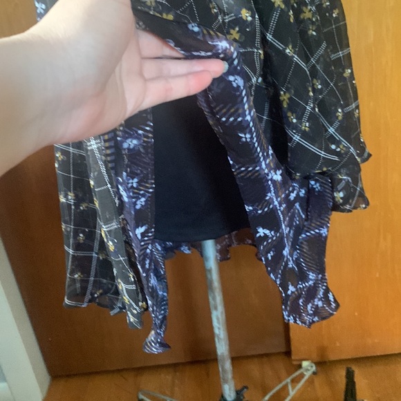 Simply Vera Wang hi-lo floral plaid dress M - Picture 6 of 13